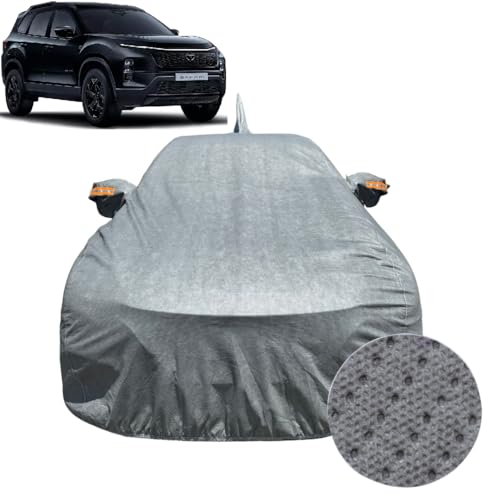 Image of Car Cover for Tata Safari (2021-2026) | 100% Waterproof Cover with Antenna & Reflective Mirror Pockets | Dustproof, Scratchproof, Heatproof Safari Car Cover |Soft Cotton Lining| Grey