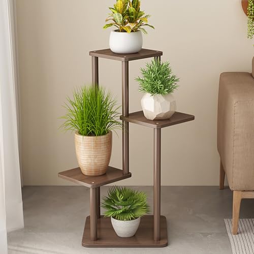 Support à plantes en métal à plusieurs niveaux avec seaux de présentation noirs pour fleurs