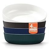 Berglander Set de 4 Bols à Pâtes (1100ml) – Bols Plastique Grand Incassable pour Soupe...