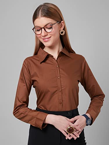 Image of Style Quotient Women Solid Polycotton Regular Formal Shirt