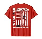 Red Friday Military Veteran Support Our Troops American Flag T-Shirt