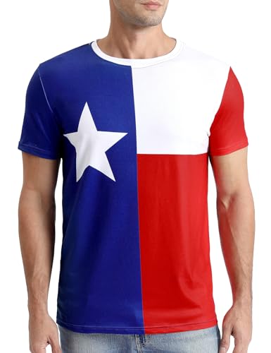 Funny World Texas Shirts for Men Patriotic Cowboy T-Shirt, Large, Texas