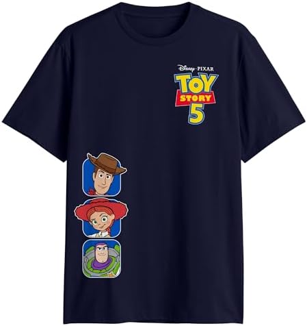 Disney Pixar Toy Story 5 Official Logo Buzz, Woody & Jessie Portrait Adult T-Shirt image 4
