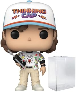 POP [Stranger Things] - Dustin Henderson Season 4 Funko Pop! Vinyl Figure (Bundled with Compatible Pop Box Protector Case), Multicolor, 3.75 inches