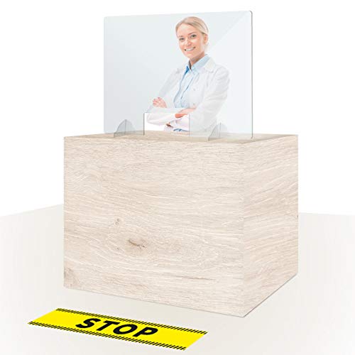 Beschermingspaneel voor Toonbank, Plastic Plexiglas Scherm Kassa, Plexiglas Platen Winkel, Beschermwand Servicebalies, Plastic Plaat Drogisterij, Gemaakt van Methacrylaat – 65cm x 65 cm