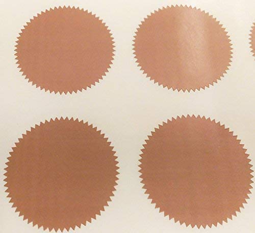 Audioprint Ltd. Pack of 200-41mm Starburst Notary/Legal/Certificate Seals - Colour Code Stickers/Sticky Labels - Choose Your Colour/s (Matt Bronze)