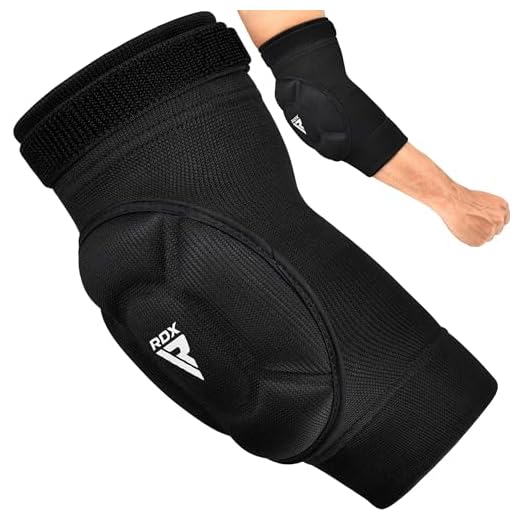 RDX Elbow Pads, CE SATRA Approved, Muay Thai MMA Kickboxing Sparring Elbow Guard, Martial Arts Striking Protection,Wrestling Basketball Adjustable MTB Volleyball Compression Padded Sleeve, Men Women