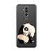 Produktbild Homikon Silikon Hülle Karikatur TPU Tasche Handyhülle Transparente Durchsichtig Kirstall Clear Ultra Dünn Schutzhülle Stoßdämpfend Soft Case Cover Kompatibel mit Huawei Mate 20 Lite - Winkender Panda