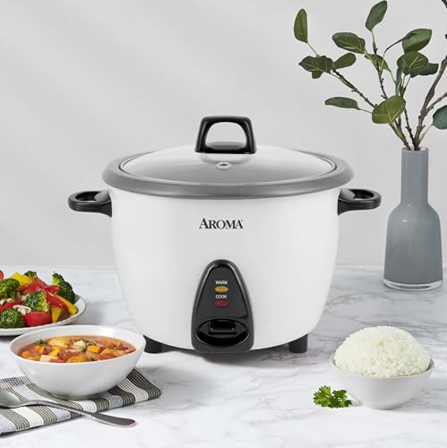 AROMA Rice Cooker, 10-Cup (Uncooked) / 20-Cup (Cooked), Steamer, Auto Keep Warm, Soup Maker, Oatmeal Cooker, Large Rice Cooker, 5 Qt, White, ARC-360-NGP by AROMA - Used condition - Image 8