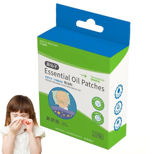 Cerotto congestionato naturale - 20 cerotti respiratori per bambini, cerotti traspiranti per alleviare la tosse, per bambini che respirano il russare con tessuto non tessuto morbido