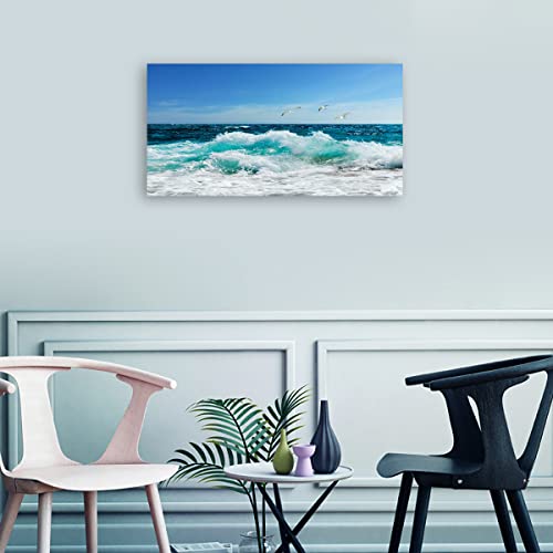 Ocean Waves Canvas Art - 101.6x50.8 cm Landscape Decor - Image 6