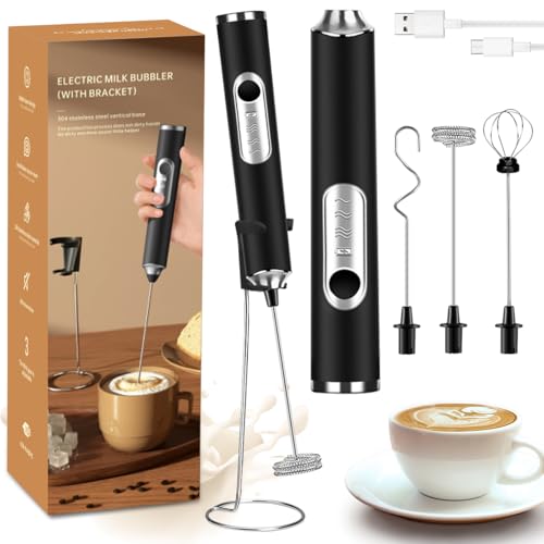 La Mejor Selección de batidora casera más recomendados. 42 MXCOCO Agitador de Leche 6 en 1 con Base de Soporte, Espumador Eléctrico Recargable con 3 Cabezales de Acero Inoxidable y 3 Velocidades, Batidora de Mano para Espuma de...