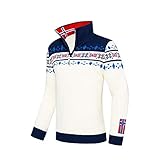 Verschluss: Durch den Reißverschluss, der bis zum Ende des Kragens verschließbar ist, ist der Stricktroyer winddicht.