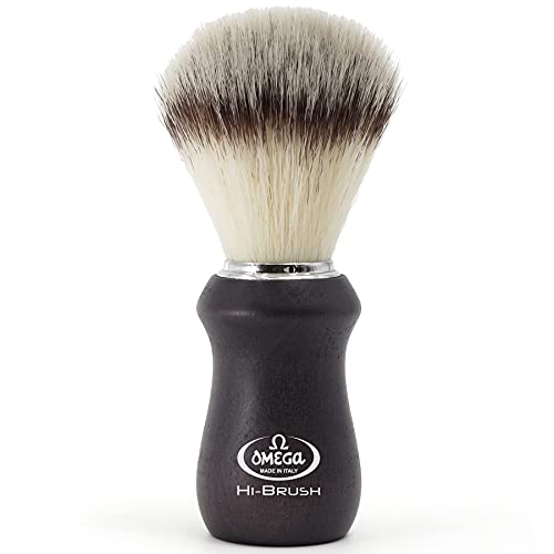 Brocha de Afeitar Pelo Sintético "Hi Brush" Madera Negra Omega