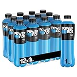 Powerade Ice Storm, Bebida Isotonica Refrescante - Pack de 12 Botellas de 1L