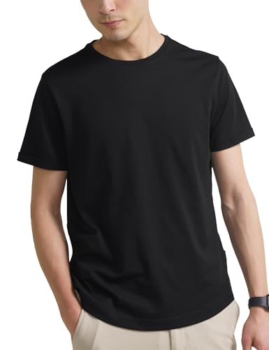 Image of DAMENSCH Statement Pique Textured Tshirt for Man, Thermoregulating, Tonal Rib T Shirt for Men Stylish, Sustainable Recycled Fabric Men T-Shirts