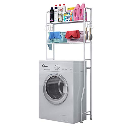 Waschmaschine Regal mit 2 Regalen Badezimmer Regal Lagerung über Waschmaschinen-Trockner-Raum-Retter mit einstellbarem Schraube Pad fj