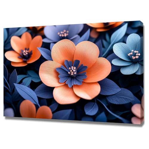 Toile intissée fleurs TERUEA 60x90cm effet relief sans reflet