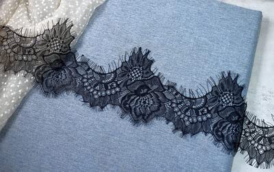 Koronka rzęsowa Vintage, Wstążka koronkowa wielokolorowa 3 metry(Black)