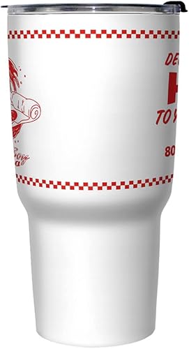 Miniatura 2 de Netflix Stranger Things Surfer Pizza - Taza de viaje de acero inoxidable, 27 onzas, multicolor