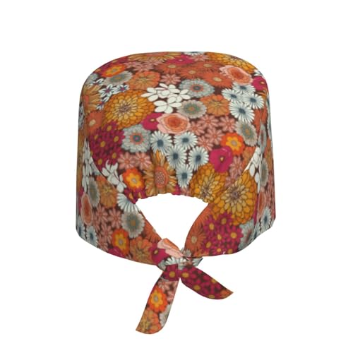 Image of Working Cap Scrub Cap with Sweatband Adjustable Unisex Women Tie Back Hat Nurse Surgical Caps