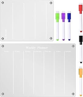 MAGICLULU 1 Conjunto De Quadros Magnéticos Quadros Apagáveis A Seco Com 6 Canetas Marcadores Quadro Branco Para Geladeira Bloco De Notas Para Lista De Tarefas Para Escritório Em Casa