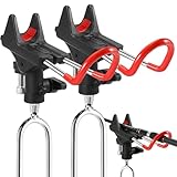KUWUNG 2 Stück Rutenhalter, Edelstahl Angelrutenhalter, 360°Verstellbar Rutenhalter Angel, Tragbar und Abnehmbar Angelzubehör, Geschenk für Männer Vatertag