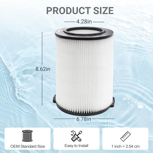 2 Pack Replacement VF4000 Filter for Ridgid Shop Vac Filter 5-20 Gallon, Standard H13 HEAP Wet/Dry Rigid Shop Vac Filters Compatible with Husky 6-9 Gallon Vacs & Craftsman Vacs by GIBTOOL - Image 2