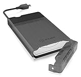 ICY BOX IB-235-C31 Externes Gehäuse für 1x 2,5 Zoll SATA HDD/SSD, USB 3.1 Type-C (Gen 2, 10 Gbit/s), werkzeugloser Einbau, integriertes Kabel, grau