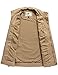 WenVen Men's Spring Fashion Casual Washed Cotton Jacket (Khaki, Large)