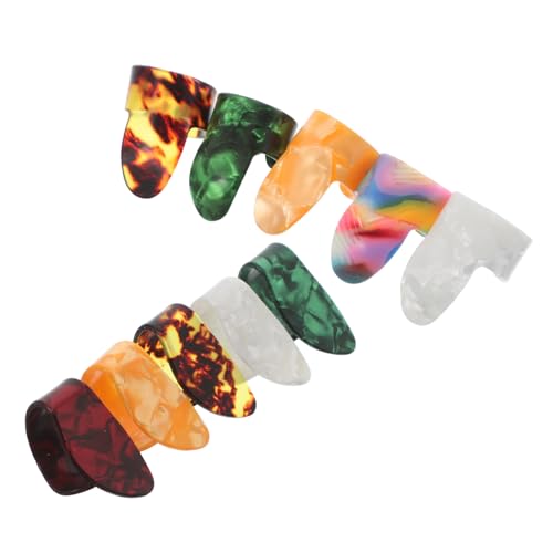 SWOOMEY 10個ミディアム サムピック 素材セルロイド製 指弾き用 フィンガーピック アコースティックギターやエレキギター ウクレレ バンジョー マンドリン対応