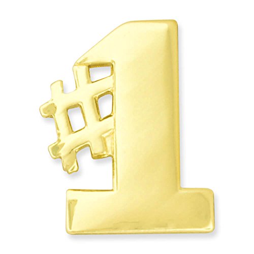 PinMart Gold Number One #1 Hashtag Lapel Pin