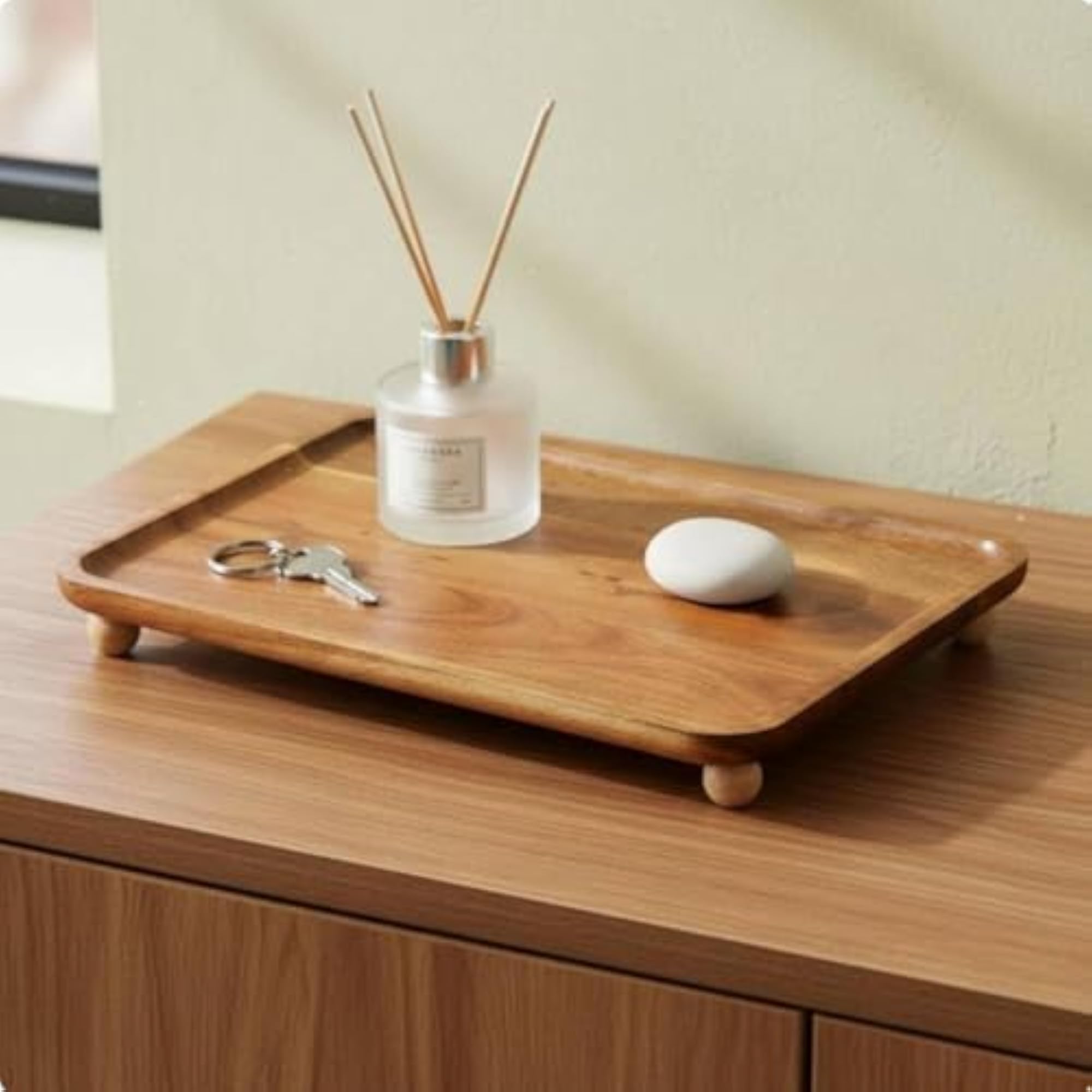 Acacia Wood Vanity Tray, Versatile Design