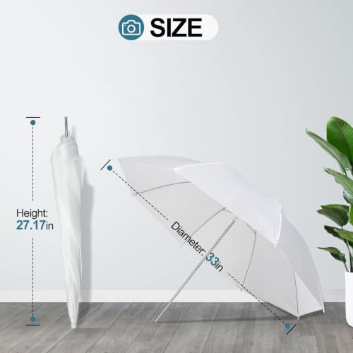 Image of EMART 33 inch /84cm Translucent White Photo Soft Umbrella for Photography 2Pack