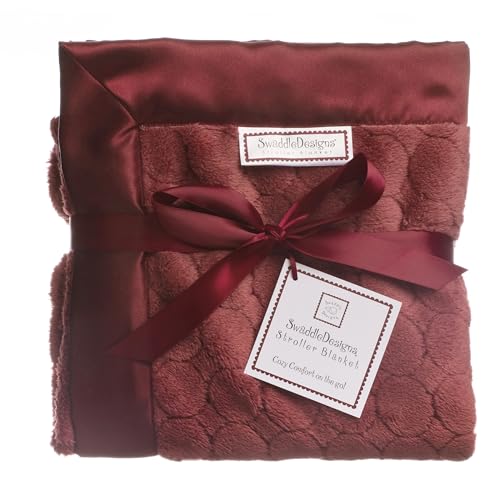 Image of SwaddleDesigns Stroller Blanket, Earthtone Puff Circles, Truffle