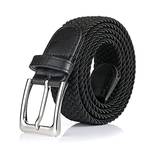 BSLLNEK Elastic Braided Belt, 1 3/8″, Woven Stretch Belt for Golf Casual Jeans Shorts Pants