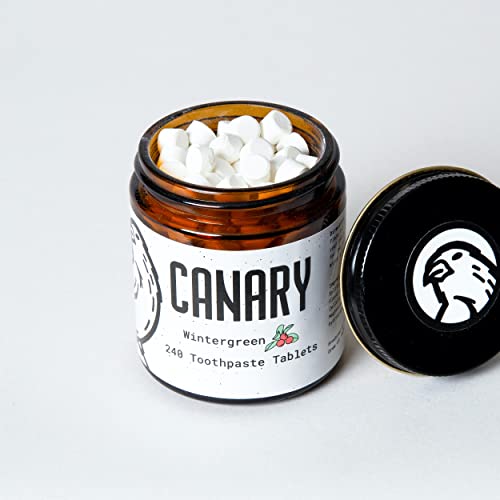 Canary Wintergreen Toothpaste Tablets - 4 Month Supply, 240 Ct - Plastic Free - Fluoride Free - Made In The Usa - Vegan - Travel Friendly #TOP18