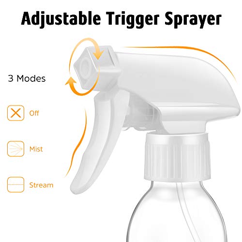 Tecohouse Glass Spray Bottles, 4 Oz Glass Spray Bottles For Hair, 2-Pack Small Glass Hair Spray Bottles Fine Mist With Labels, Funnel, Pipettes - Clear #TOP4