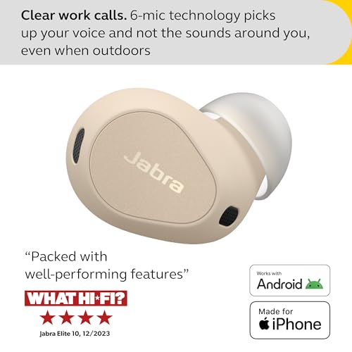 Jabra Elite 10 True Wireless Bluetooth Earbuds – Advanced Active Noise Cancelling with Dolby Atmos Surround Sound, All-Day Comfort, Multipoint, Crystal-Clear Calls – Cream 5 Jabra Elite 10 True Wireless Bluetooth Earbuds – Advanced Active Noise Cancelling with Dolby Atmos Surround Sound, All-Day Comfort, Multipoint, Crystal-Clear Calls – Cream - Image 3