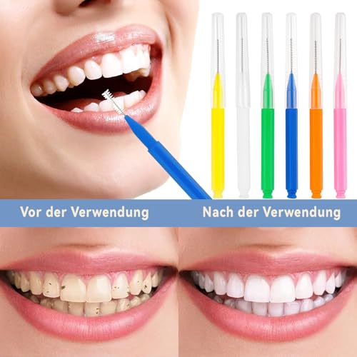 benlidoner 66 Stück Interdentalbürsten, Zahnzwischenraumbürsten in 6 Farben mit Etui, Wiederverwendbare und Flexible Zwischenraumbürsten, Dentalbürsten für die Reinigung der Zahnreinigung Zwischenräum