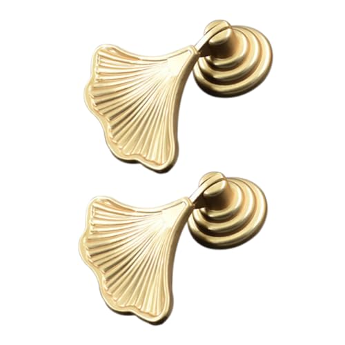 Homoyoyo 2 piezas Tiradores Muebles Perillas Decorativas Orificio para Armarios y Roperos Diseño Forma de Abanico para Cocina y Dormitorio
