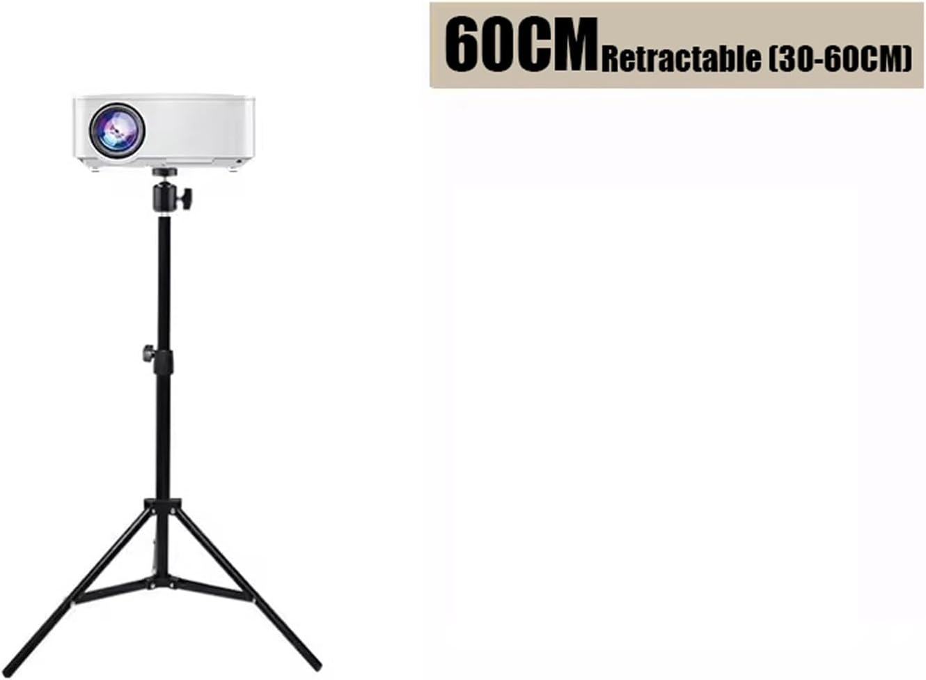 Projector Stand Projector Mount Projector Bracket Floor Standing Tripod Household Headboard Bed Top Tabletop Perforated 6Mm Telescopic Triangular Bracket Projector Stand(1-40-60CM)