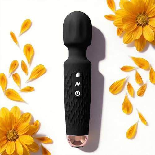 Rechargeable Cordless Percussion Massager, 20 Modes & 8 Speeds, Handheld Personal Massager for Neck, Back, Shoulder Muscle Relief, Quiet Ergonomic Design for Full Body Relaxation(Black)