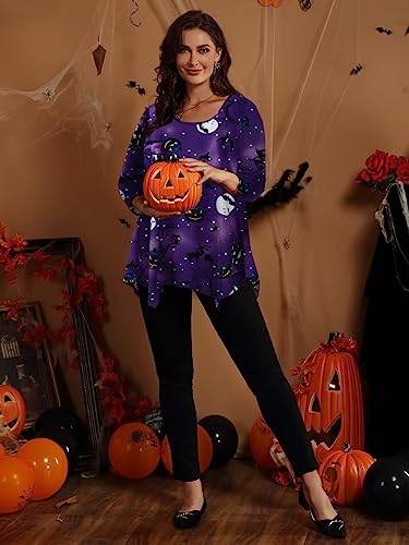 LARACE Plus Size Tops for Women 3/4 Sleeve Shirts Tunic Tops Loose Fit Basic Lady Clothes4