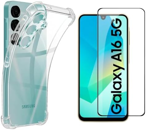Kit Capa Capinha Para Samsung Galaxy A16 5G 4G Case Air Anti Impacto Transparente + Pelicula De Vidro Temperado 3D