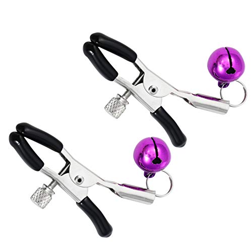 Healifty – 2 pares de grampos para mamilo com sino, anéis para mamilo, brinquedos de estimulação dos