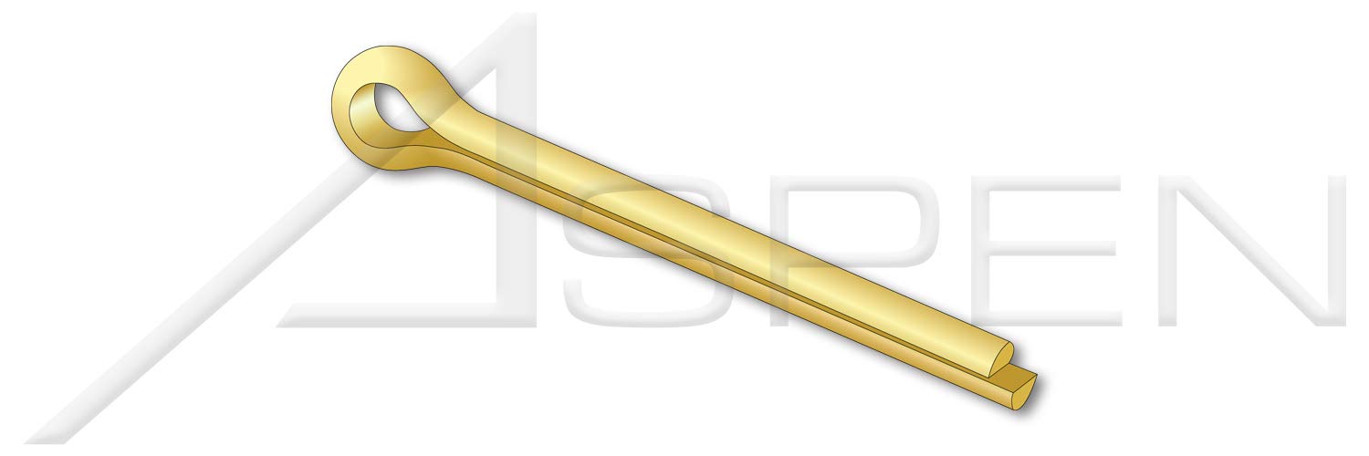 (750 pcs) 1/8 X 3/4, Standard Cotter Pins, Extended Prong, Chisel Point, Brass