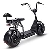 SAY YEAH Fat Tire Electric Scooter for Adults - 25 mph, 1000w, 60V with 2 Seat, Disc Brakes, Key Start, Power Display - Black #4