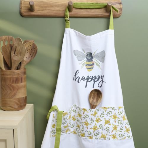 Tablier Happy Bee Primitives by Kathy blanc idée cadeau maison originale - 5