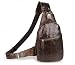 Yilen Casual Daypack Top Grain Genuine Leather Sling Shoulder Backpack with Front Buckle Chest Bag(Coffee)
